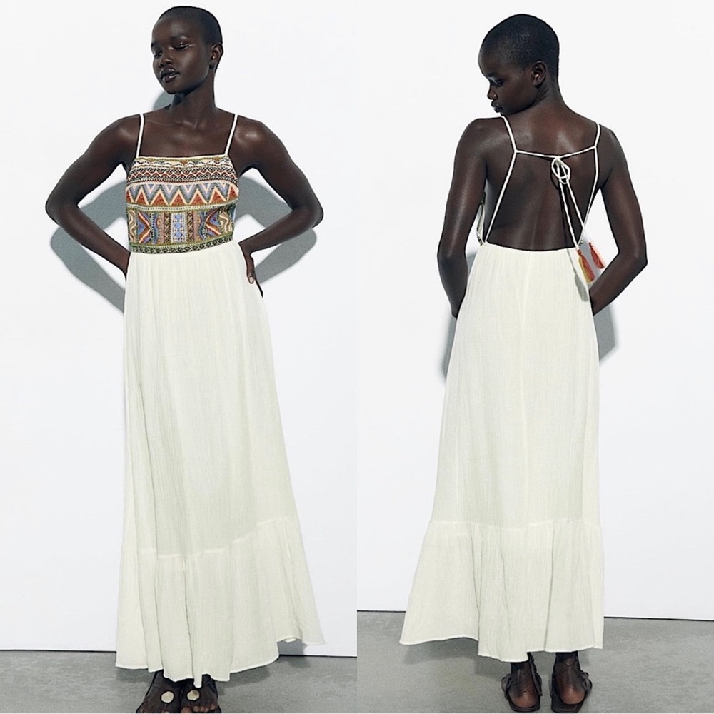 ZARA EMBROIDERED BEADED DRESS